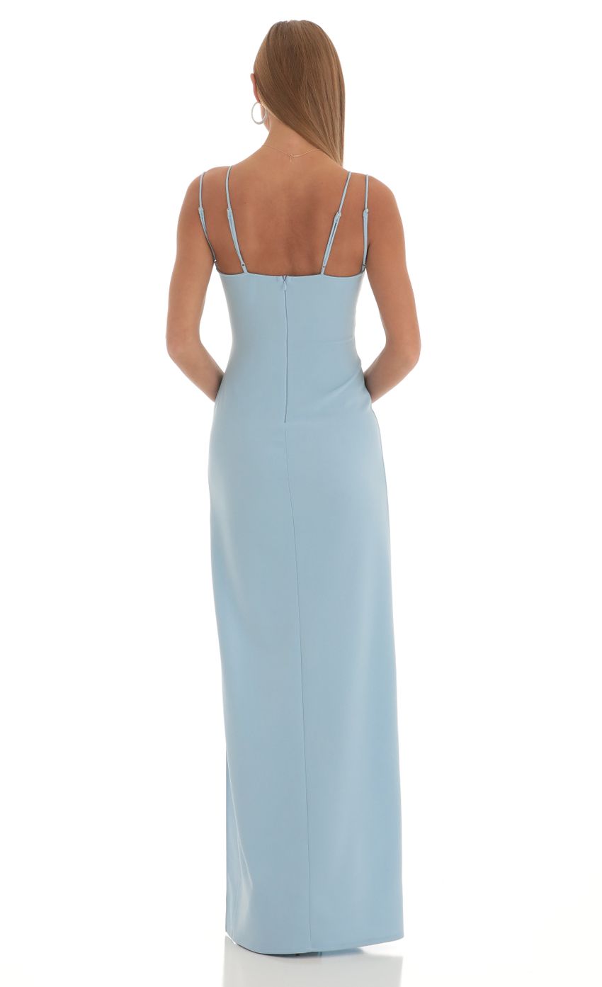 Lucy in the Sky Sequin Cutout Maxi Dress in Blue