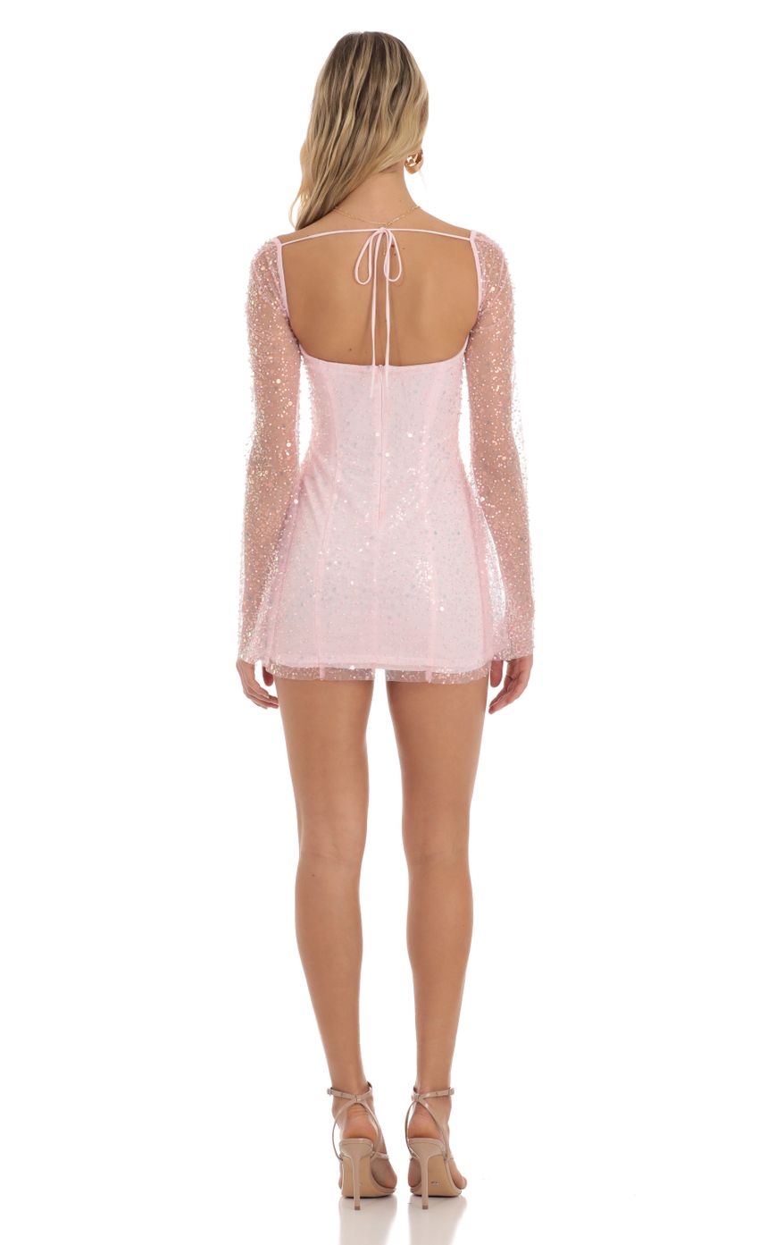 Lucy In The Sky Sequin Corset Dress in Pink