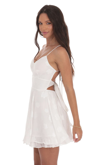 Lucy In The Sky Fit and Flare Dress in Floral White