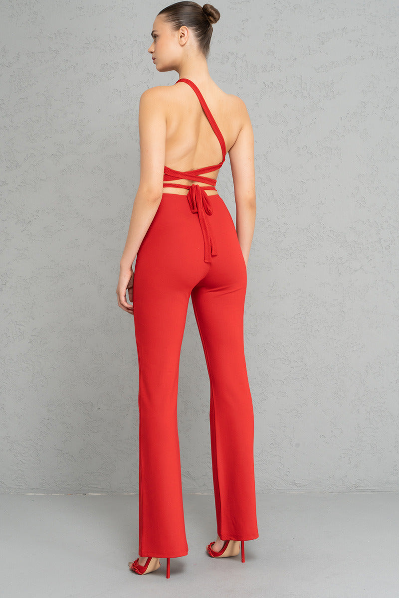 Kikiriki Women's Red Cut Out Front Pants