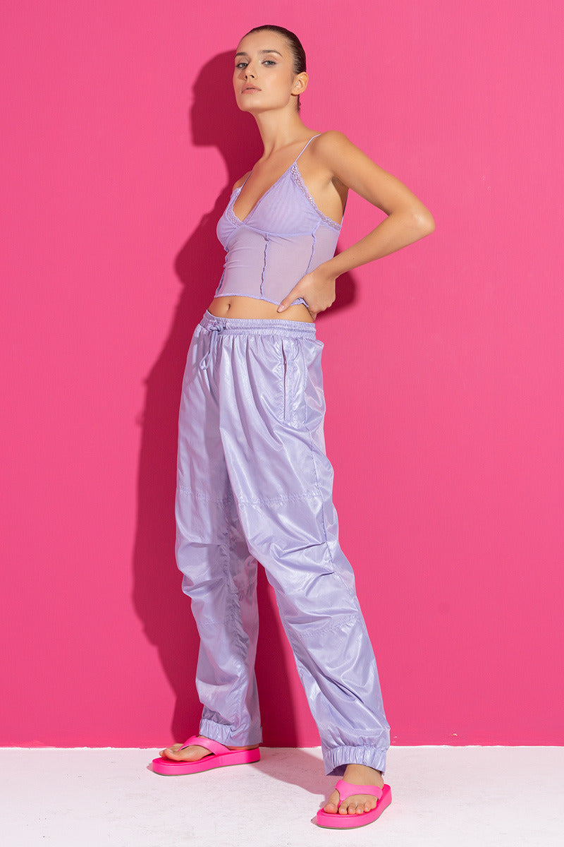 Kikiriki Women's Lilac Wind Joggers With Pockets