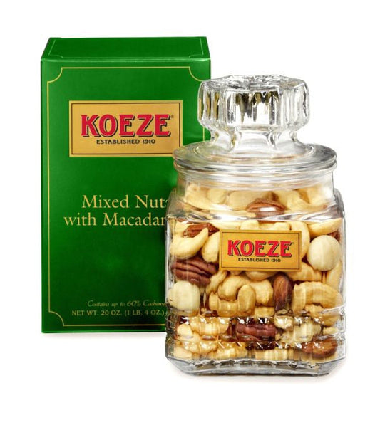 Koeze Mixed Nuts with Macadamias - 20 oz. Decanter