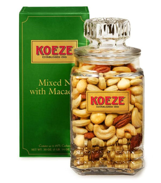 Koeze Mixed Nuts with Macadamias - 30 oz. Decanter