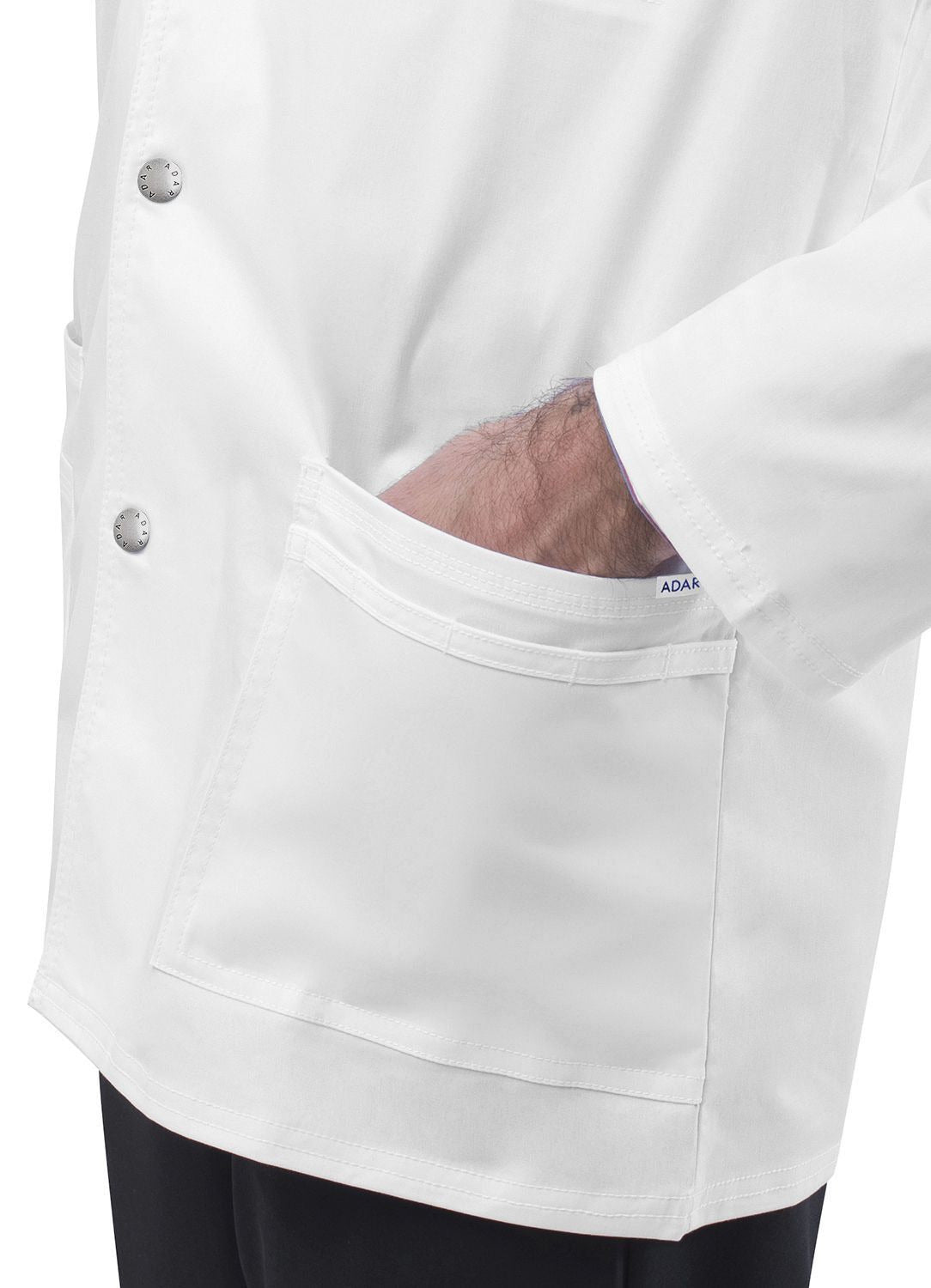 Adar Mens 31" Snap Front Lab Coat