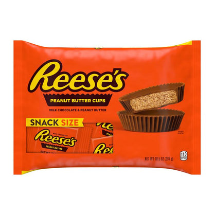 REESE'S Milk Chocolate Peanut Butter Snack Size Cups, Candy Bag, 10.5 oz