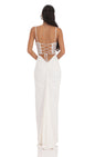 Lucy In The Sky Shimmer Lace Cutout Maxi Dress in White