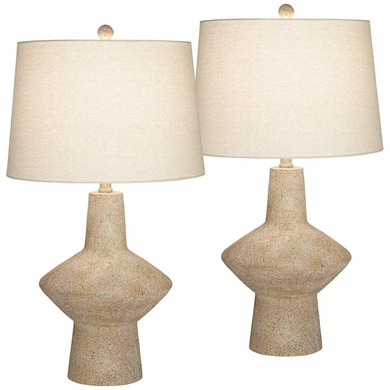 Lamps Plus 360 Lighting Cozumel 26 3/4" Rustic Beige Modern Table Lamps Set of 2