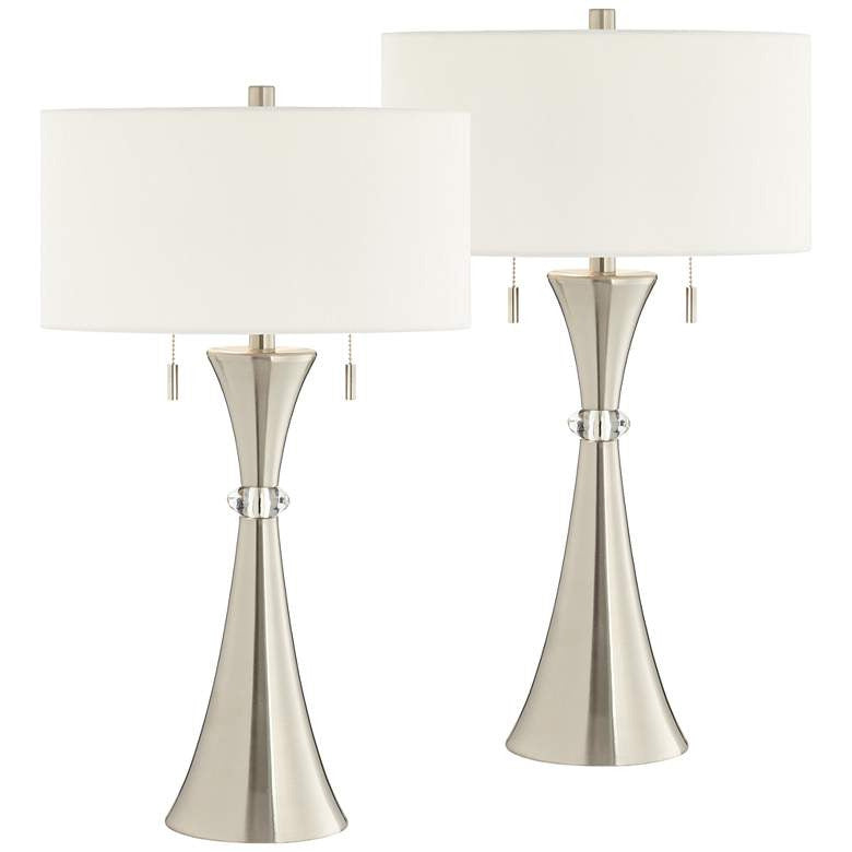 Lamps Plus 360 Lighting Rachel 28" Metal Column Modern Table Lamps Set of 2