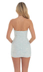 Lucy In The Sky Sequin Strapless Bodycon Dress in Seafoam Blue