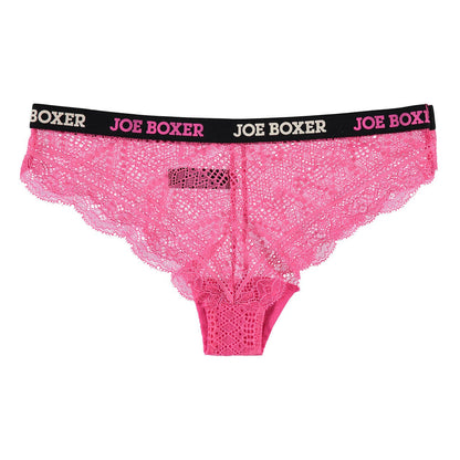 Joe Boxer Women's 3-Piece Logo Band Lace Tanga Set