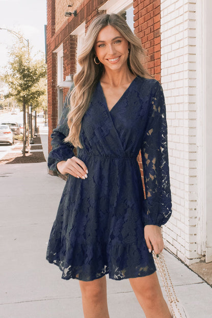 Cupshe Floral Lace Peasant Sleeve Mini Dress(X2)