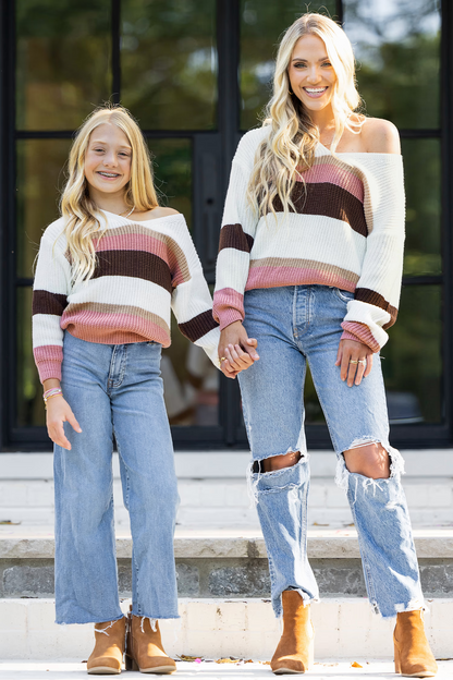 Cupshe Striped Drop Sleeve Rib Sweater (x3)