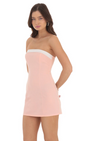 Lucy in the Sky White Trim Strapless Dress