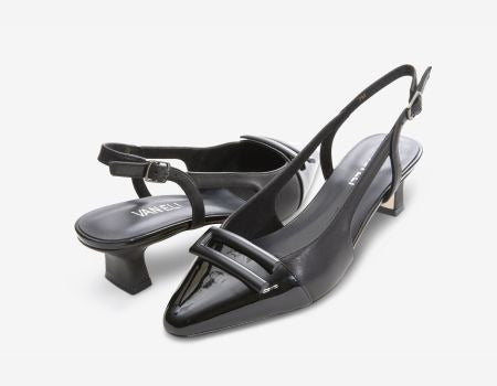 Marmi Shoes Women's Vaneli Tady - Black Nappa with Black Patent