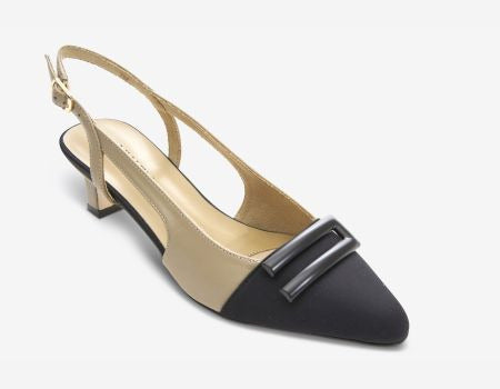 Marmi Shoes Women's Vaneli Tady - Pudding Nappa and Black Owi Fabric