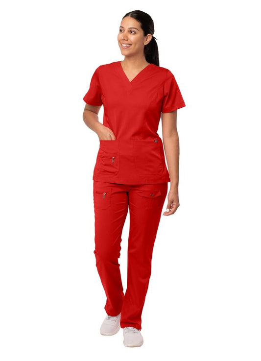 Adar Women's Breakthrough Plus Scrub Set - Apple - Black - Caribbean Blue