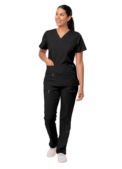 Adar Women's Breakthrough Plus Scrub Set - Apple - Black - Caribbean Blue