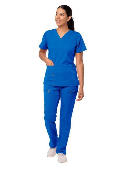 Adar Women's Breakthrough Plus Scrub Set - Royal Blue - Pewter - Rapture Rose