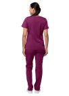 Adar Women's Breakthrough Plus Scrub Set - Teal Blue - White - Wine