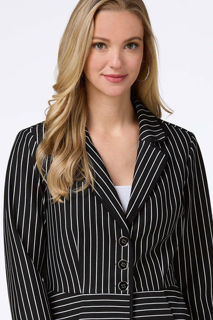 Cato Fashions Women's Stripe Peplum Blazer