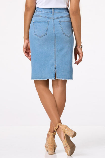 Cato Fashions Women's Foiled Denim Skirt