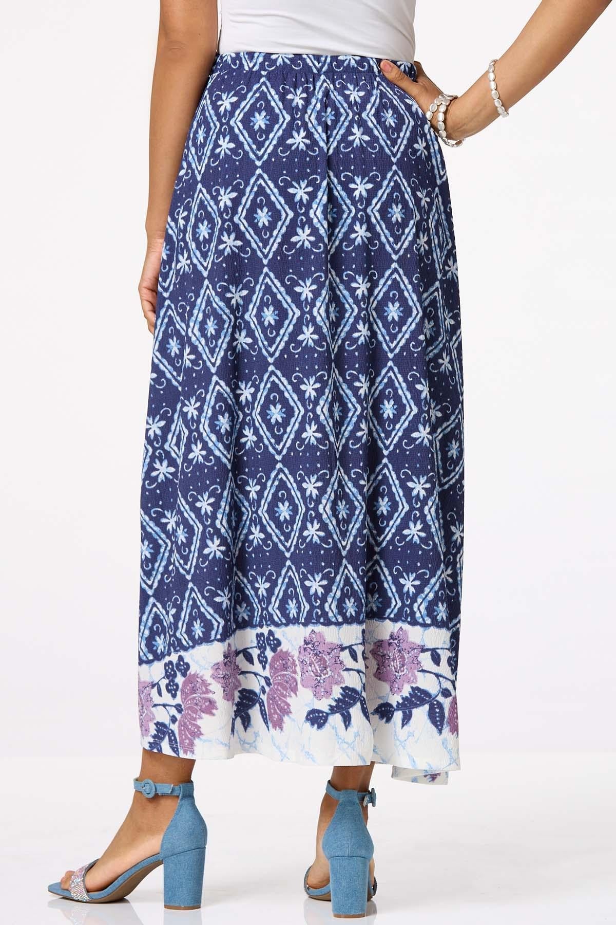 Cato Fashions Women's Floral Border Maxi Skirt