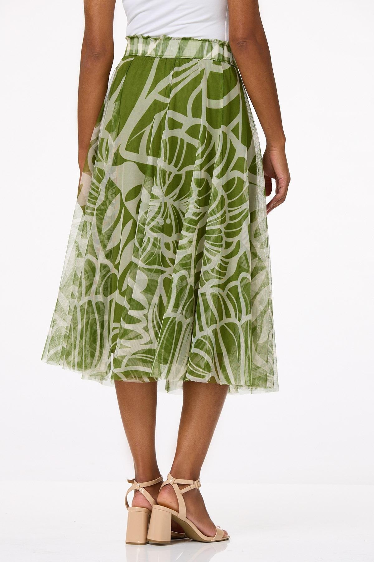 Cato Fashions Women's Palm Leaf Mesh Skirt