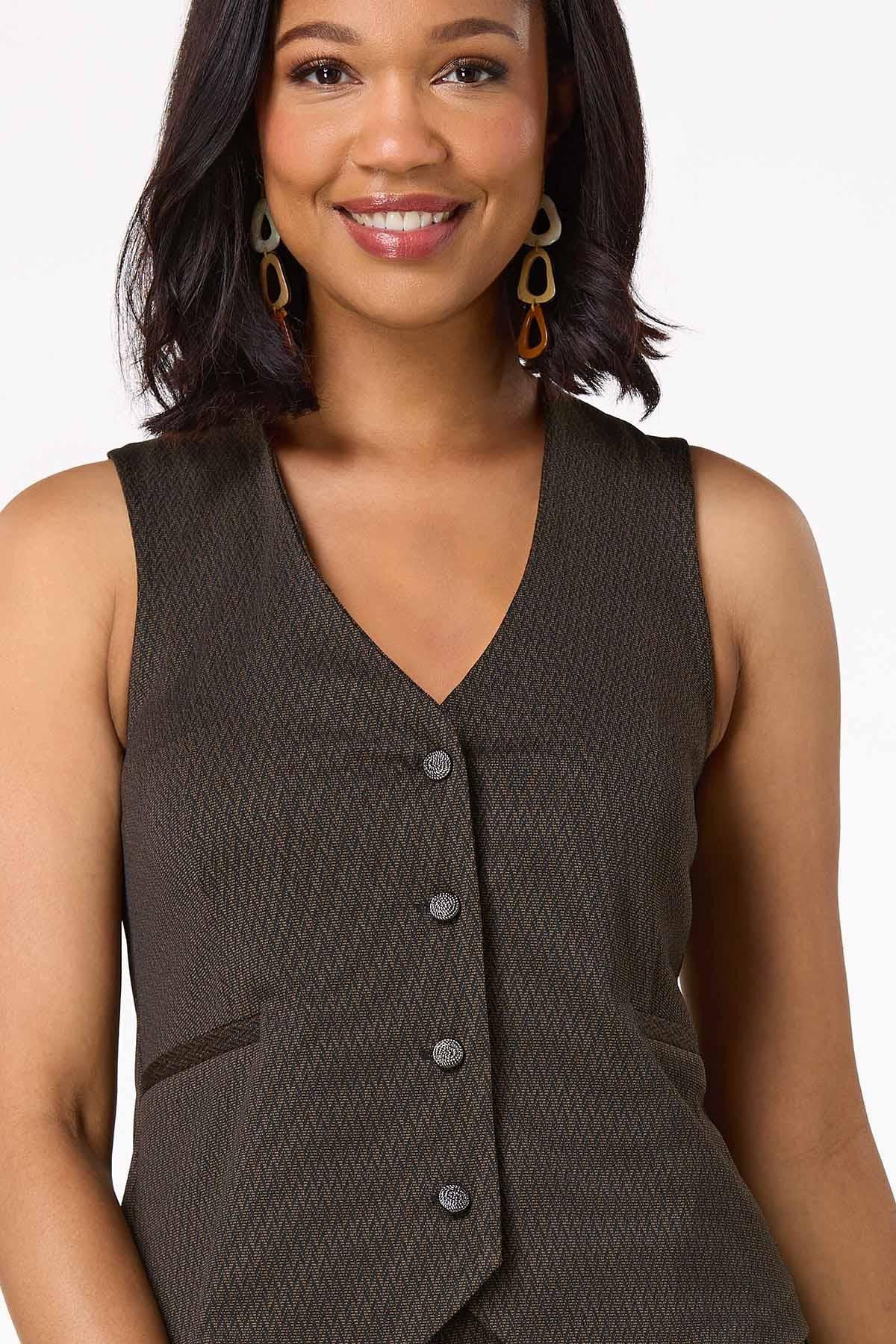 Cato Fashions Women's Chevron Structured Vest