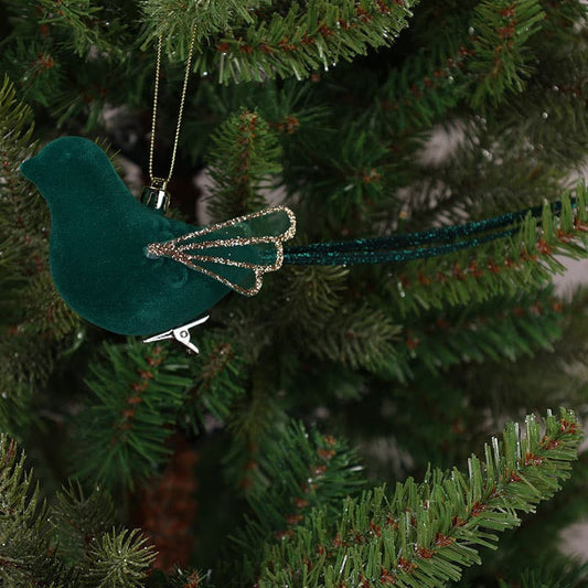 Cracker Barrel Emerald Green Bird Clip Ornament