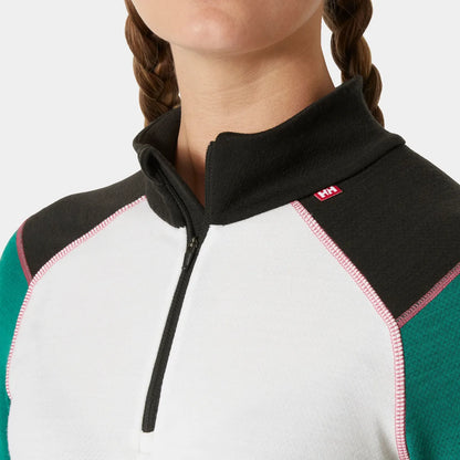 Helly Hansen Women's LIFA Merino Midweight Half-Zip Base Layer - 439 EMERALD