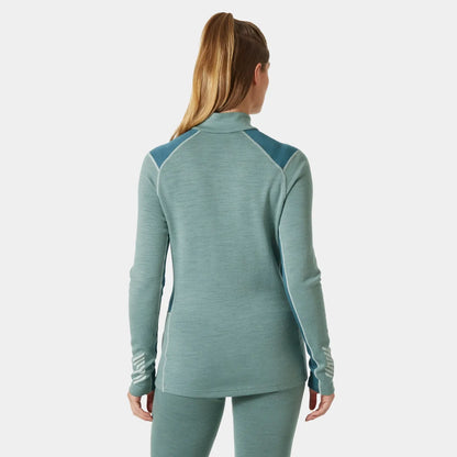 Helly Hansen Women's LIFA Merino Midweight Half-Zip Base Layer - 489 CACTUS