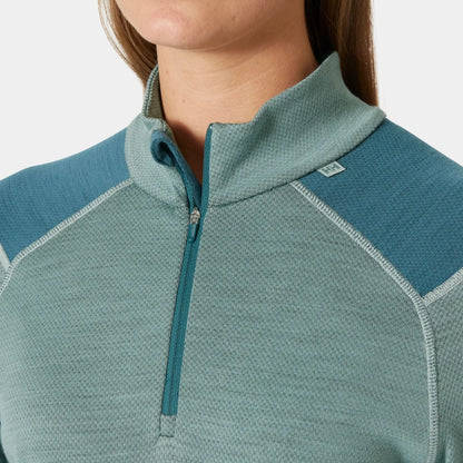 Helly Hansen Women's LIFA Merino Midweight Half-Zip Base Layer - 489 CACTUS