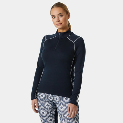 Helly Hansen Women's LIFA Merino Midweight Half-Zip Base Layer - 596 NAVY