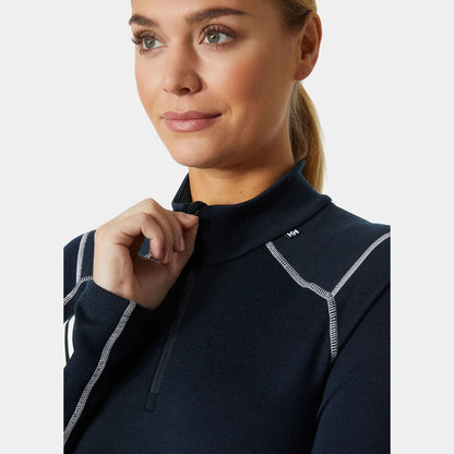 Helly Hansen Women's LIFA Merino Midweight Half-Zip Base Layer - 596 NAVY