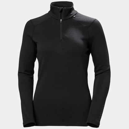 Helly Hansen Women's LIFA Merino Midweight Half-Zip Base Layer - 990 BLACK