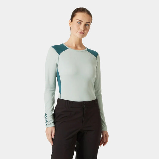 Helly Hansen Women's LIFA ACTIVE Crew Base Layer - 462 GREEN MIST