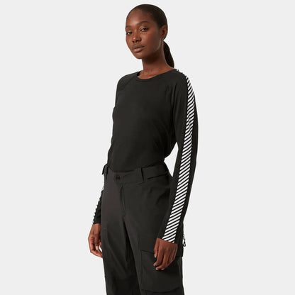 Helly Hansen Women's LIFA ACTIVE Stripe Crew Base Layer - 990 BLACK