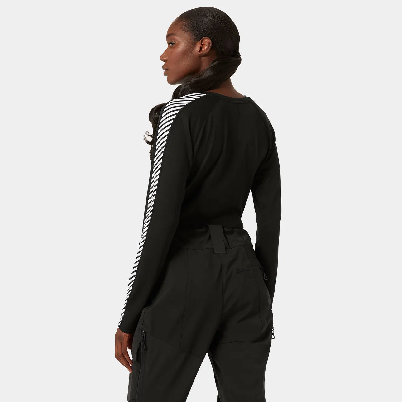 Helly Hansen Women's LIFA ACTIVE Stripe Crew Base Layer - 990 BLACK