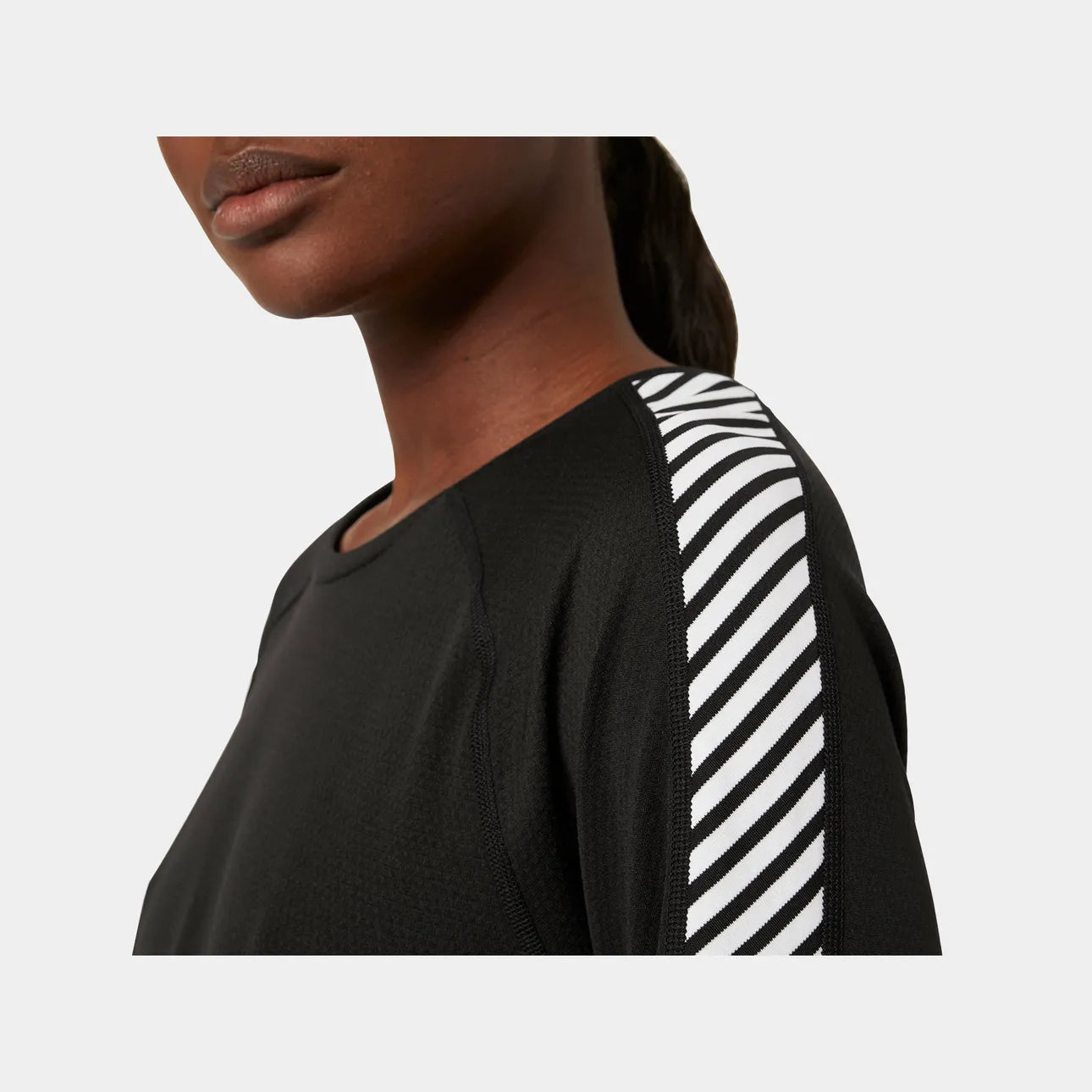 Helly Hansen Women's LIFA ACTIVE Stripe Crew Base Layer - 990 BLACK