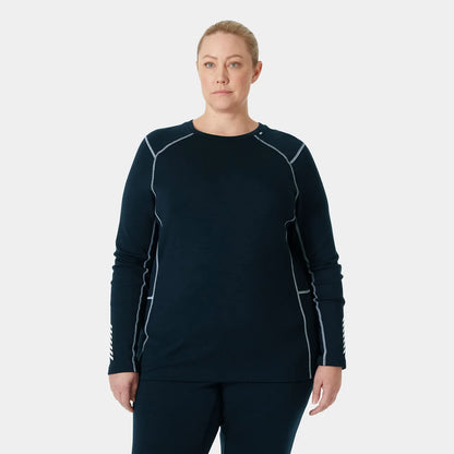 Helly Hansen Women's LIFA Merino Midweight Crew Plus Shirt - 597 NAVY