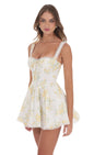 Lucy In The Sky Corset Floral Fit and Flare Dress in White