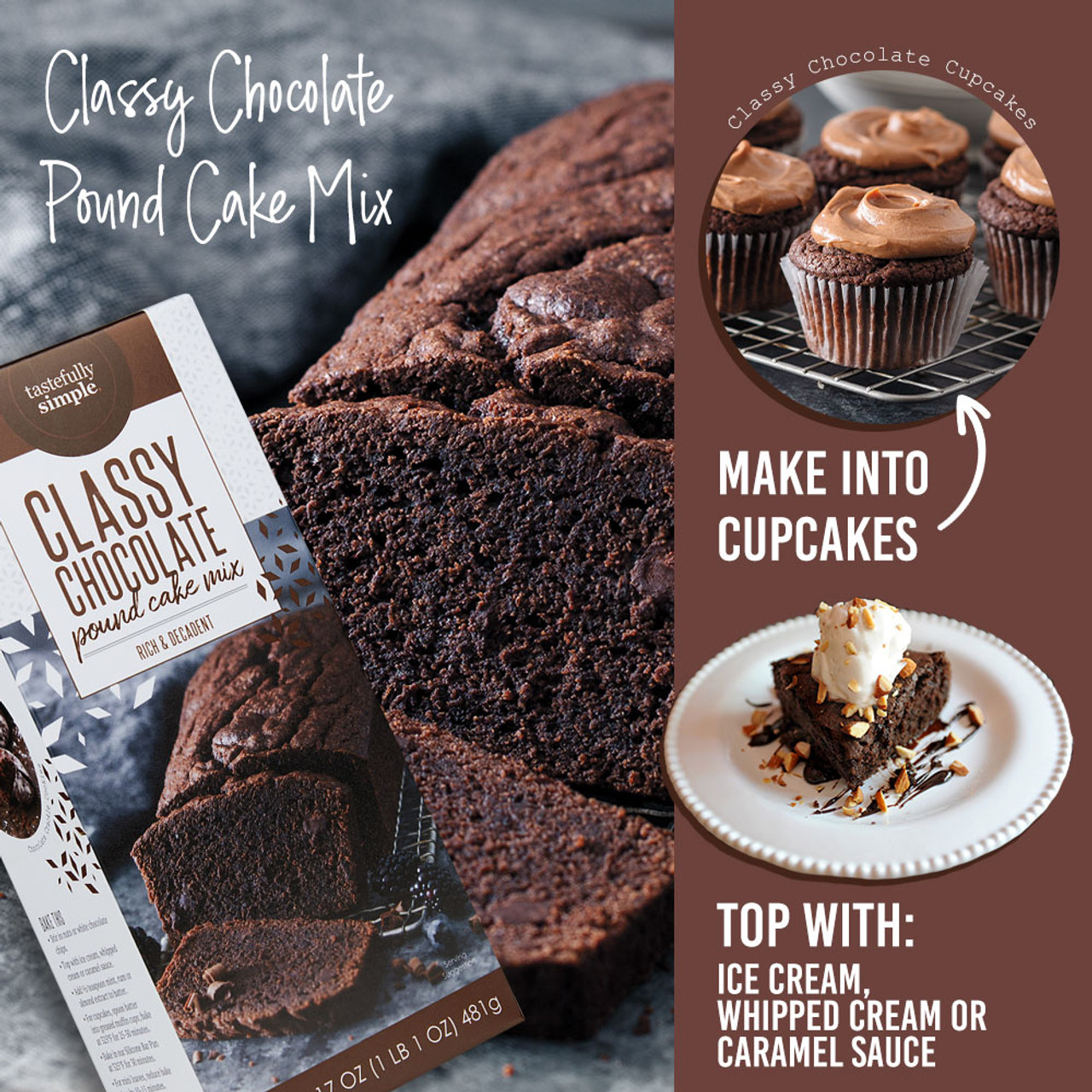 Tastefully Simple Classy Chocolate Pound Cake Mix Value Pack