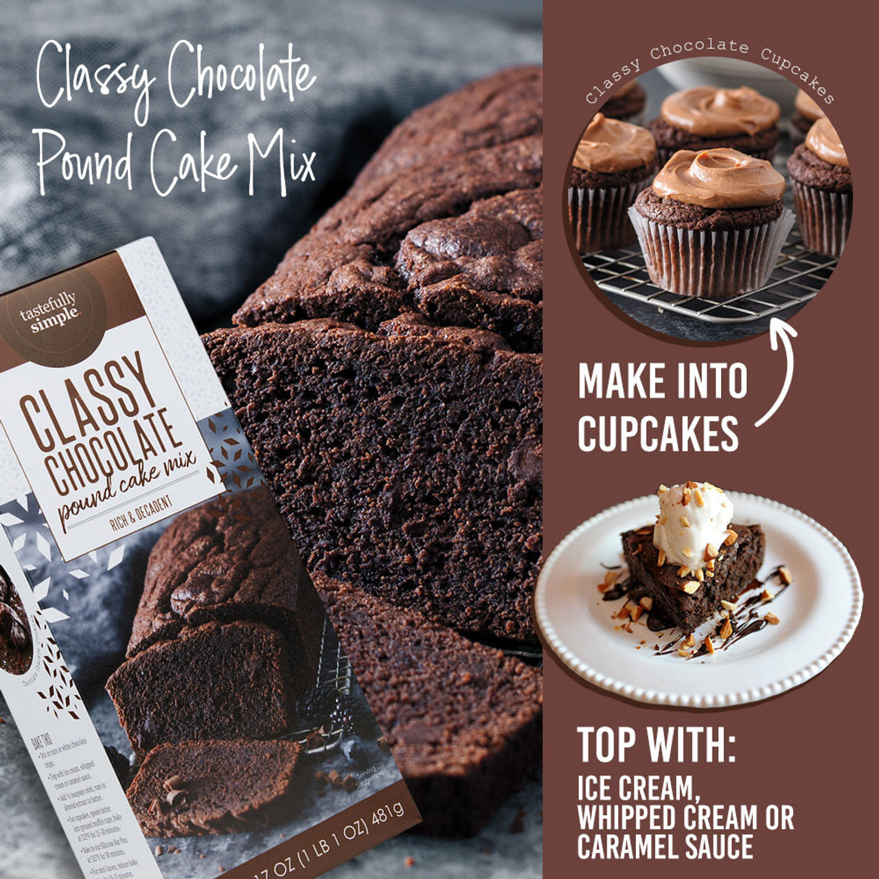 Tastefully Simple Classy Chocolate Pound Cake Mix