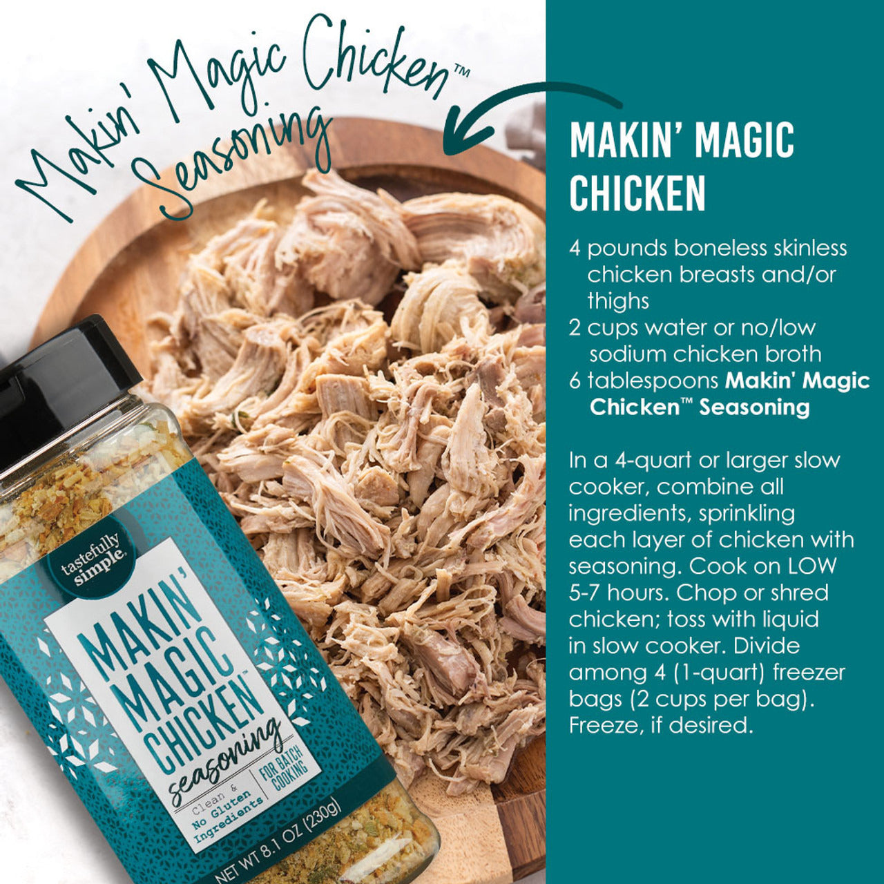 Tastefully Simple Makin' Magic Chicken Seasoning