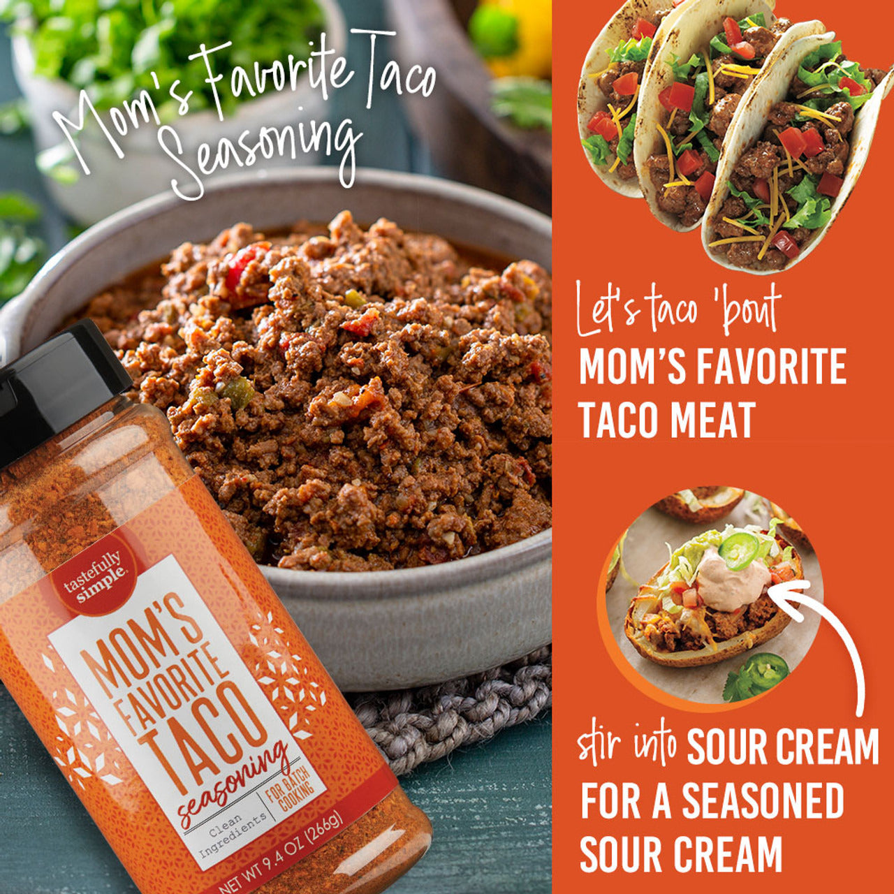 Tastefully Simple Mom's Favorite Taco Seasoning Value Size