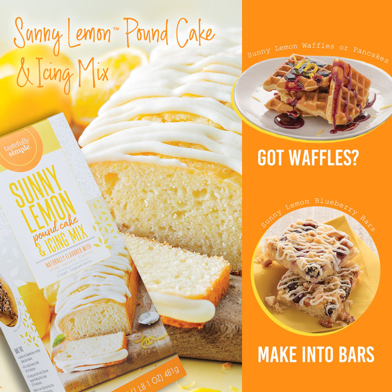 Tastefully Simple Sunny Lemon Pound Cake & Icing Mix Value Pack