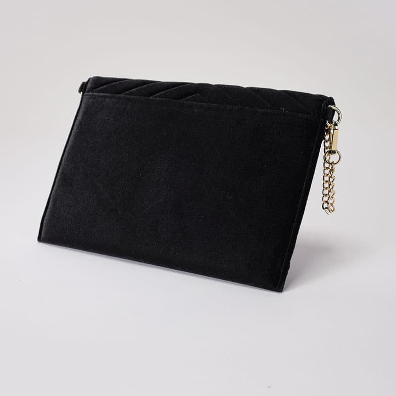 Cracker Barrel Black Velvet Clutch with Bling