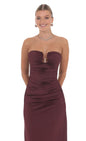 Lucy In The Sky Embellished Strapless Maxi Dress in Plum