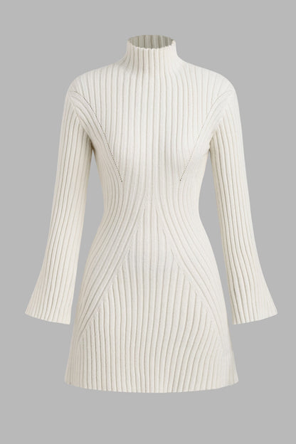 Cupshe x JoJo Ivory Mockneck Mini Sweater Dress