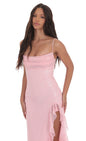 Lucy In The Sky Sequin Ruffle Maxi Dress in Pink